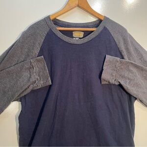 The Foundry Shirt Size XLT Mens Gray Blue Long Sleeve Casual Crew Neck